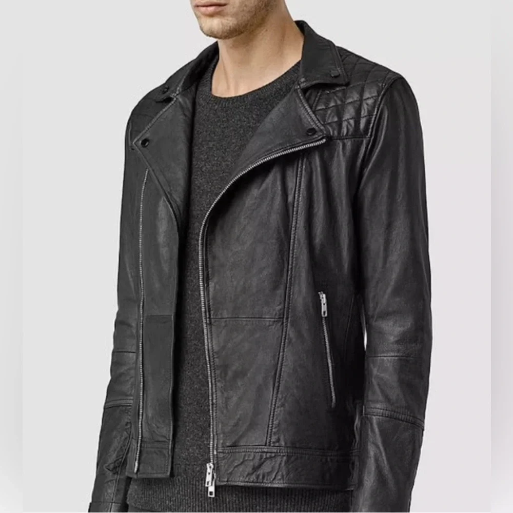 All Saints Kushiro Leather Biker Jacket Medium